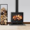 saltfire stove with logs